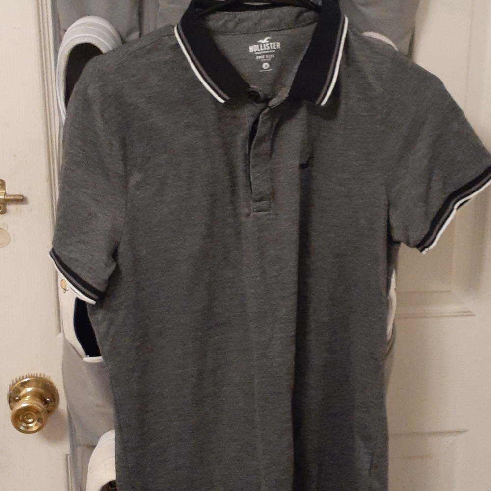 Hollister grey epic flex polo